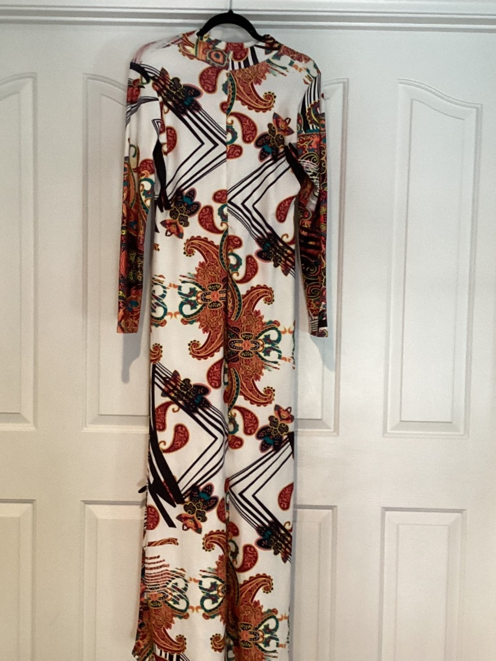 No Branded Abstract Women Dress, Size XL, Color White Multi Color